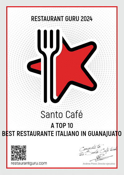 Santo Café - A top 10 best restaurante italiano restaurant in Guanajuato in Guanajuato