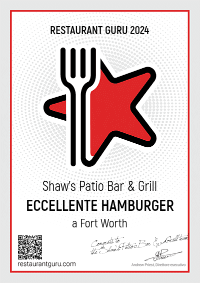 Shaw's Patio Bar & Grill - Eccellente hamburger in Fort Worth